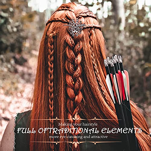 8 Adet Viking Celtic saç tokası s Celtic Knot saç Sopa Saç Tokası Retro Gümüş saç tokası s Vintage Metal saç Tokası