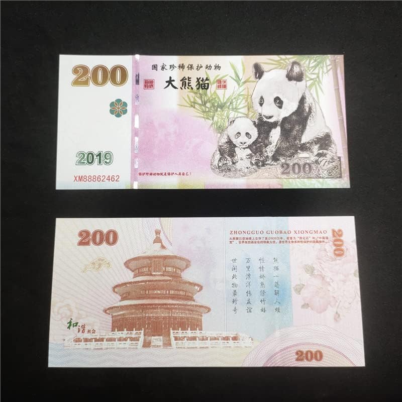 2019 Dev Panda Sikke Hatıra Banknot sahteciliğe Karşı Floresan Hatıra Kuponu Hayvan Hatıra Kuponu Koleksiyonu Panda
