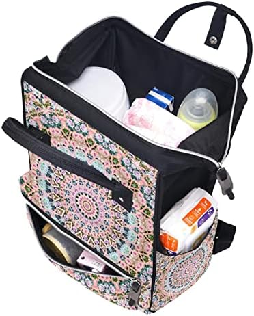 GUEROTKR Seyahat Sırt çantası, bebek bezi çantaları, Sırt Çantası Bebek Bezi Çantası, vintage çiçek doku konsantrik