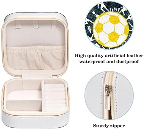 Mini Takı Seyahat Çantası Futbol Sarı Seyahat Takı Organizatör Taşınabilir Mücevher Kutusu Depolama Ekran Kutusu