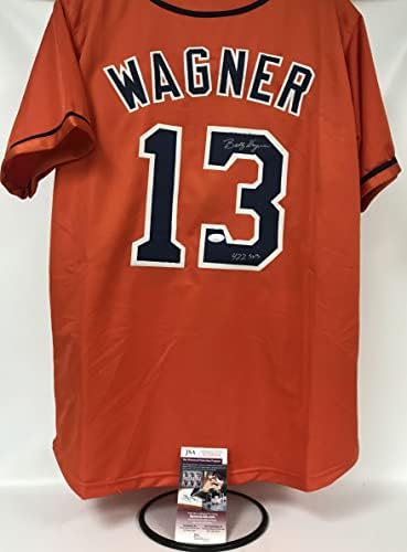 Billy Wagner İmzalı' 422 Tasarruf ' Houston Turuncu Beyzbol Forması İmzaladı-JSA COA