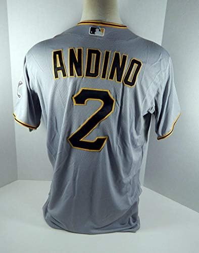 2013 Pittsburgh Pirates Robert Andino 2 Oyunu Yayınlandı Gri Forma PİTT32941 - Oyun Kullanılmış MLB Formaları